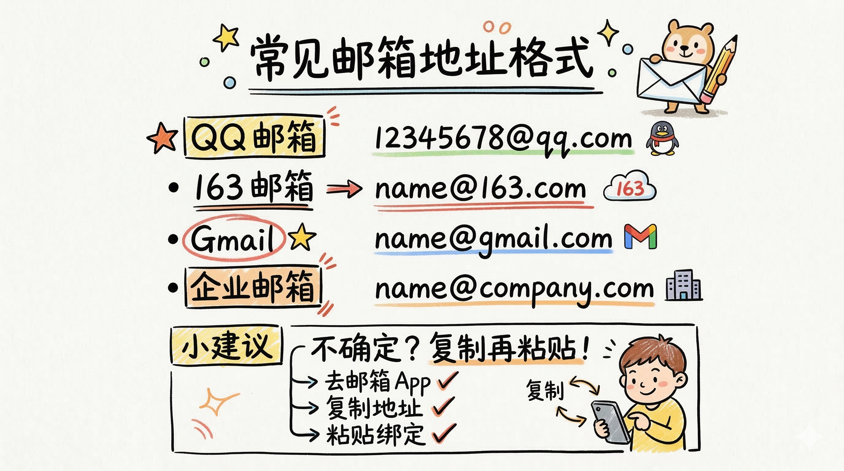 邮箱绑定-常见邮箱地址格式