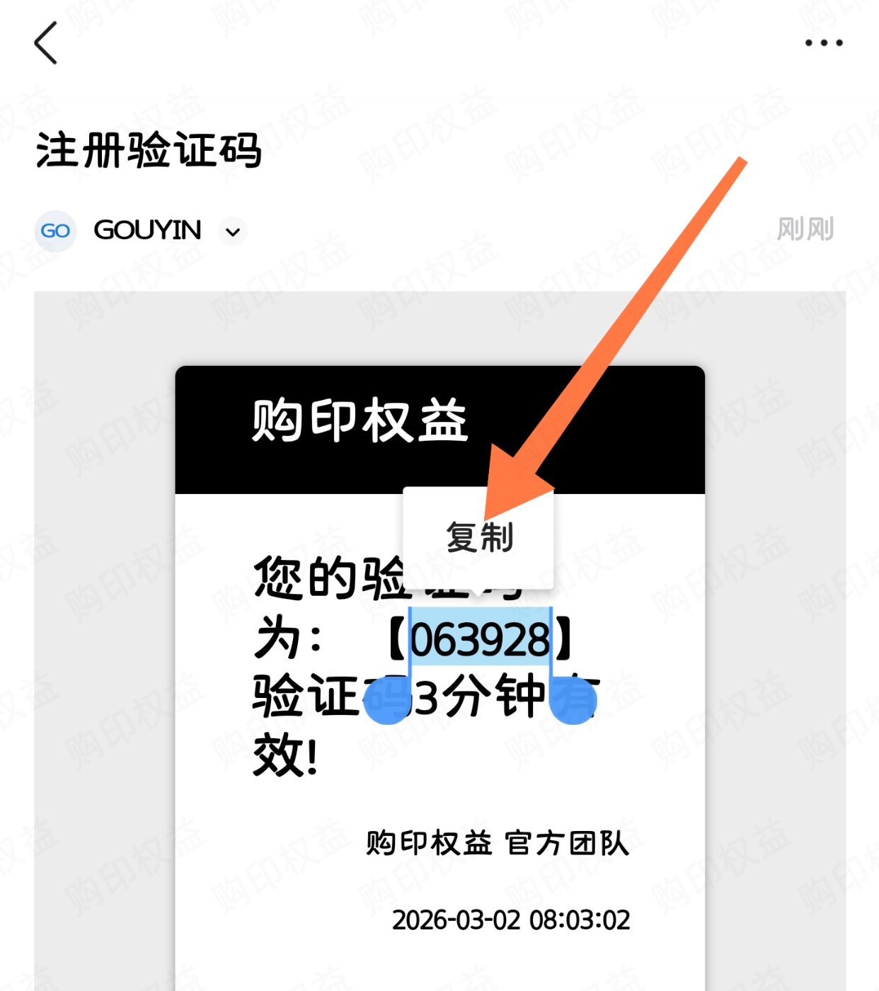 在邮箱中查看验证码