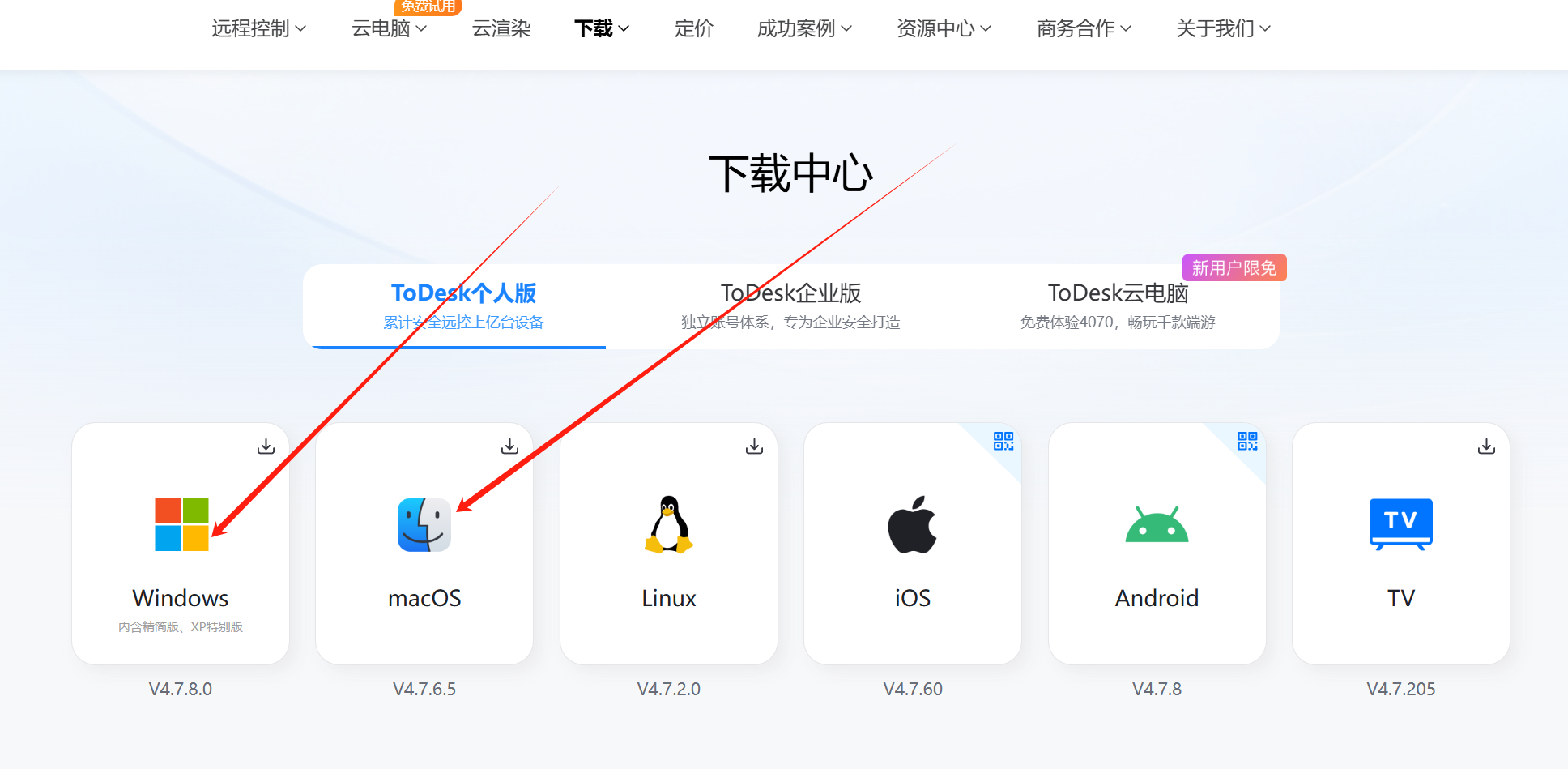 ToDesk 下载页面